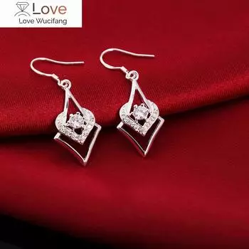 Благородные серьги-подвески из стерлингового серебра 925 пробы с кристаллами для женщин, элегантные модные украшения для вечеринок, свадеб, подарков на праздники