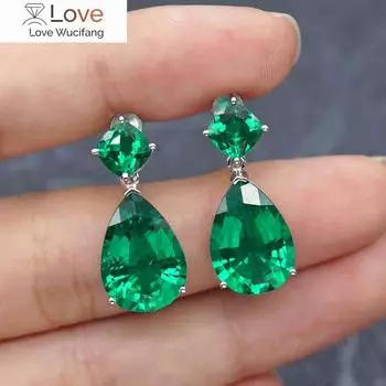 Благородные женские вечерние серьги, роскошные женские ослепительные зеленые аксессуары с фианитами, великолепные серьги-подвески, изысканный подарок на годовщину