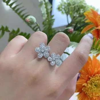 Благородный классический обручальный сверкающий бриллиантовый ободок, обручальные кольца из стерлингового серебра 925 пробы для женщин, изящные ювелирные изделия, регулируемое кольцо, подарок Resizable