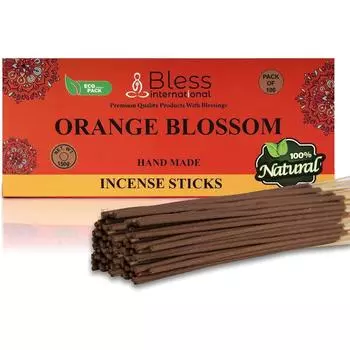 Благословение-ароматических-палочек-цветов-апельсина 100%-натуральные-ручной-работы-обмакиваемые-в-ручную-ароматические-палочки органические-без-химии-для-очищения-релаксации-позитивного настроя 25 Sticks (40GM)