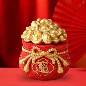 Благословение мешочка украшения для китайского года, скульптура, украшение стола ручной работы, 11cmx11cmx15cm