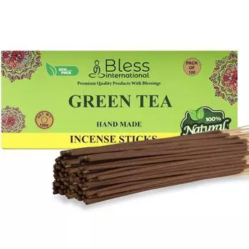 Благословение-зеленого-чая-благовония-палочки 100%-натуральные-ручной-работы-обмакнув-в-ручную-благовония-палочки органические-без-химии-для-очищения-релаксации-позитивного настроя 25 Sticks (40GM)