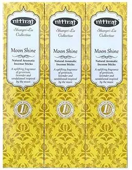 Благовония ароматические благовония Nitiraj Moon Shine набор из 3 штук в коробке Изготовлены из натуральных материалов (30 шт./10 коробок)