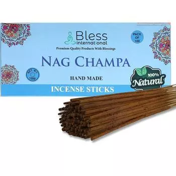 Благовония Bless-Nag-Champa-Incense-Sticks 100%-Natural-Handmade-Hand-Omked-Incense-Sticks Organic-Free-Chemicals-For-Purification-Relaxation-Positivity 25 Sticks (40GM)
