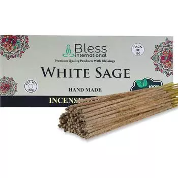 Благовония Bless-White-Sage-Incense-Sticks 100%-Natural-Handmade-Hand-Omked-Incense-Sticks Organic-Free-Chemicals-for-Purification-Relaxation-Positivity 25 Sticks (40GM)