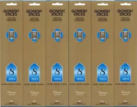 Благовония GONESH 20 шт. x 6 шт. в упаковке № 8 (120 штук)
