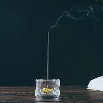Благовония OAYNAY, стеклянные благовония, благовония в виде цветка лотоса, мини-буддийские благовония, держатель для благовоний, горелка, держатель, стильный, алтарь, держатель,
