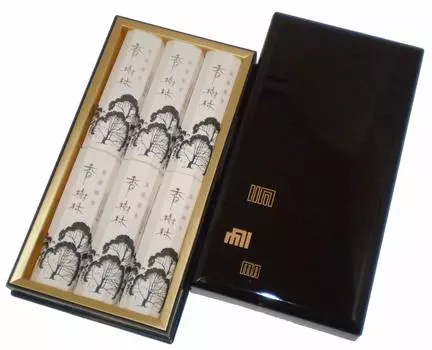 Благовония Тамахацудо, 6 коротких расписных коробочных палочек, Кодзюрин, коробки, #64