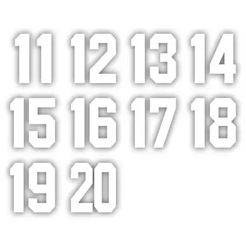 Blanc Selection Number Sticker [Type 5] No. 11 to 20 (White) Helmet Number Number Bibs Height 33mm