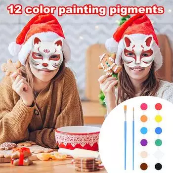 Пустая маска кошки, которую можно красить, пустые маски, покрывающие половину лица, аксессуары для костюма для карнавала на Хэллоуин, реквизит