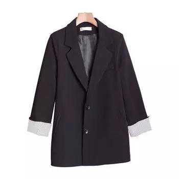 Blazer Women s Design Niche Spring New Style Hot Street Slim Slim Suit Top for Small People S чёрный