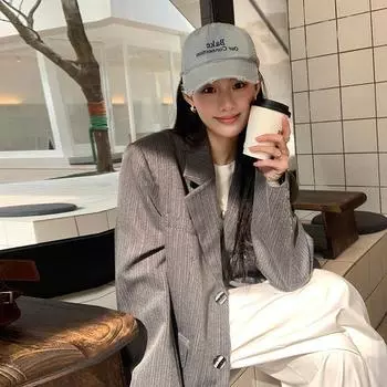 Blazers Women 2025 New Spring and Autumn Casual Gray Suit Elegant Socialite High Sense Small Man Super Nice Grey XS (42.50 kg-50.00 kg