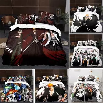 Bleach Mugetsu Ichigo 3D Пододеяльник Постельное белье Наволочка Одеяло Односпальное Двуспальное Single 135x200cm