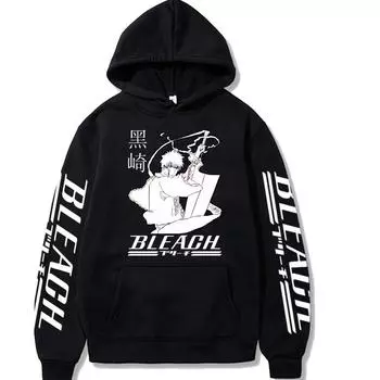 Bleach Thousand Year Blood War Hoodies Anime Print Streetwear Men Women Fashion Sweatshirts Oversized Hooded Harajuku Pullover XS белый