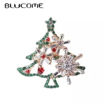 Blecome эмалированная рождественская елка для женщин, белый, красный цвет, мужская брошь, качественные роскошные украшения на Рождество, новогодние подарки белый