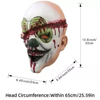 Bleeding Latex Clown Mask Halloween Horror Party Roleplaying Prop Head Covering