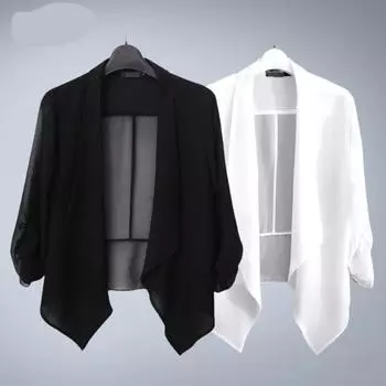 Блейзер Сплошной цвет С длинным рукавом Открытая строчка с лацканами Деловой OL Деловой стиль Мягкий 4XL белый