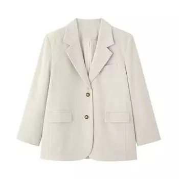 Блейзер женский осенний тонкий темперамент универсальный ретро повседневный свободный костюм XL
