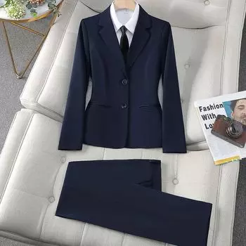 блейзер женский весна и осень новый темпераментный костюм профессиональный костюм госслужащий собеседование платье облегающий рабочая одежда S 80-90