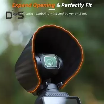 Бленда для объектива Osmo Pocket 3 Gimbal, защитная крышка от солнца, функция затенения, защищает объектив, блок карданного подвеса, светильник, защита линзы карданного подвеса чёрный