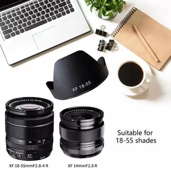 Бленда объектива для Fujifilm XF18 55 мм F2.8 4 R LM OIS и XF14 мм F2.8 R Прочный ABS-экран для камеры от солнца для XT30 XT20 XT10 XA3