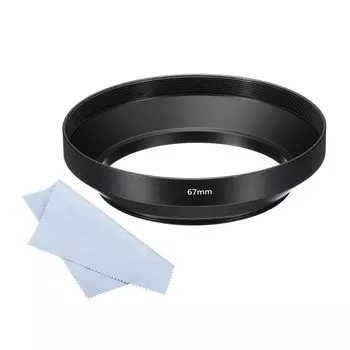 Бленда объектива PATIKIL 67 мм для широкоугольного объектива камеры с матовой поверхностью, внутренняя бленда, черная с салфеткой для протирки, антибликовая