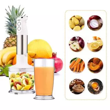 Блендер на пять частей, домашняя машина большой мощности 600 Вт, ручной венчик, измельчитель мяса, чашка для измельчения мяса US Plug белый