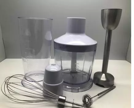 Блендер на пять частей, домашняя машина большой мощности 600 Вт, ручной венчик, измельчитель мяса, чашка для измельчения мяса US Plug белый