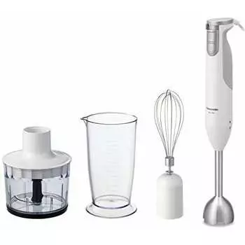 Блендер Panasonic, ручной блендер, 4-в-1 (Смешивание/Измельчение/Резка/Взбивание) Детское питание, регулировка скорости, разработано для предотвращения неправильного использования, в комплект входит книга рецептов