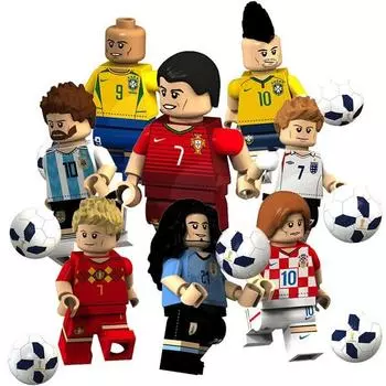 BLEO FIFA FIFA Чемпионат мира по футболу Китайские совместимые с Lego фигурки Легенда Бекхэм Роналду Месси Неймар