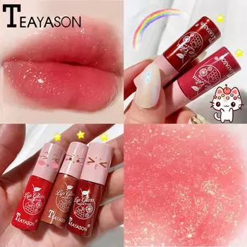 Блеск для губ Бесцветный прозрачный блеск для губ Яркий кристаллический блеск для губ Стеклянные губы Тонкий блеск жемчуга Светлая полоса Блеск желе