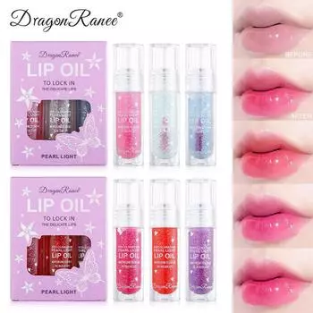 Блеск для губ Ice Lip Gloss Fine Shine Pearl Увлажняющий краситель для губ Lip Glaze Oil Lipstick Warm Change 3 Box Lip Gloss Set