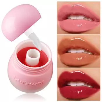 Блеск для губ LANGMANNI Mushroom Lip Glaze увлажняет губы. Маленькая грибная баночка. Невыцветающий, нелипкий блеск для губ. 8g