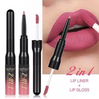 Блеск для губ Макияж Карандаш для губ Матовый водостойкий блеск для губ Двусторонний блеск для губ