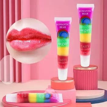 Блеск для губ Rainbow Jelly – набор из 6 мягких тюбиков с блестящим блеском и питательной формулой 15ml