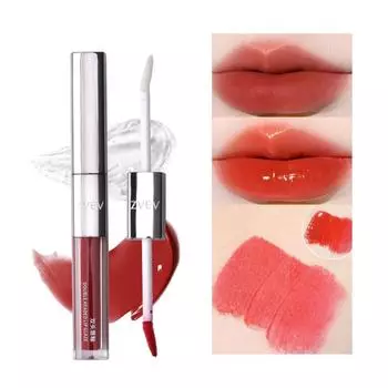 Блеск для губ с двойной головкой, матовая туманная поверхность, зеркальный водный блеск, двойной эффект, увлажнение, не обесцвечивается, чашка с антипригарным покрытием, косметика, подарок для женщин