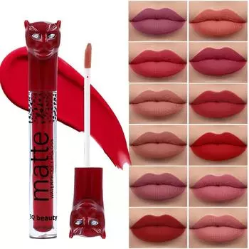 Блеск для губ с кошачьей головой, матовая антипригарная чашка, глазурь для губ, водостойкая, долговечная, не выцветающая, водостойкая помада для макияжа #6