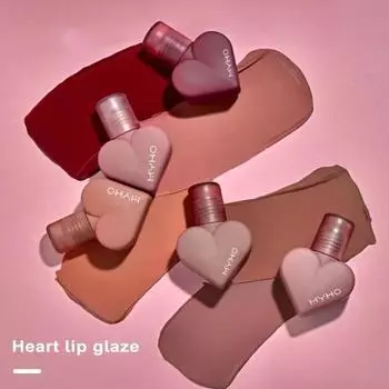 Блеск для губ в форме сердца, бутылка, безопасный ингредиент, увлажняющая, долговечная, гладкая женская помада D