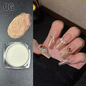 Блеск для ногтей Aurora, блестящее зеркало, мука, лунный свет, украшение для ногтей, украшение для ногтей, роспись для ногтей белый