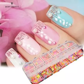 Блеск для ногтей, чешуйчатые украшения для ногтей, блестящие, милые, сделай сам 5