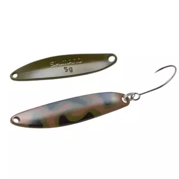 Блесна SHIMANO Trout Spoon Cardiff Slim Swimmer Camo Edition 5 г 002 Olive Bra Camo TR-A50R