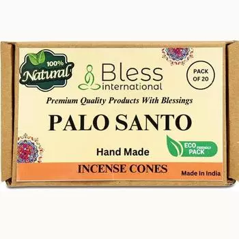 Bless International Palo Santo 100%-натуральные-благовония-конусы-ручной работы-обмакните-в-ручную-органические-без-химии-для-очищения-расслабления-позитивного Pack Of 10 Cones