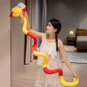 Blessing 2025 New Year Dolls Good Wishes Snake Year Mascot Toys Snake Plush Toys Birthday Gifts 150CM