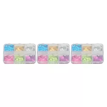 Блестки для квадратных ногтей 6 сеток смешанные лазерные цветные квадратные блестки для дизайна ногтей своими руками