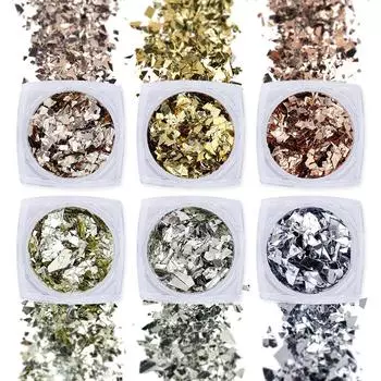 Блестки для нейл-арта, наклейки для ногтей, нерегулярные лазерные блестки, Аврора, целлофан, украшения для нейл-арта, коробка