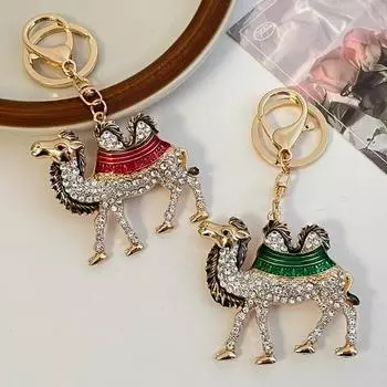 Блестки Новые стильные мультяшные брелки для мужчин и женщин Металлические креативные животные верблюд брелок для автомобиля брелок аксессуары для девочек сумки подвески 12 cm красный