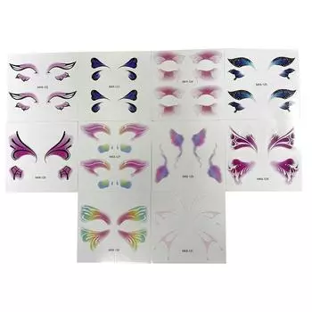 Блестящая бабочка, бедро, лицо, крылья, поддельные татуировки, временные татуировки, наклейки с цветами, наклейки с бабочками