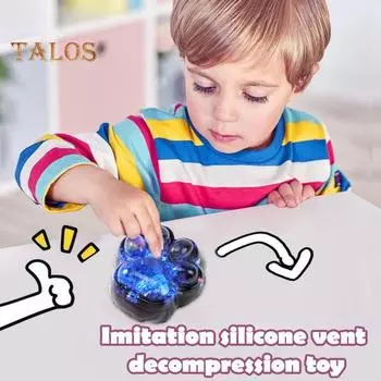 Блестящая черная кошачья лапка, игрушка для снятия стресса, кошачья лапка, сжимающая и щипковая, сенсорная игрушка для детей, подростков и взрослых, мягкая игрушка-антистресс из термопластичной резины, игрушка-коготь для животных светло-синий