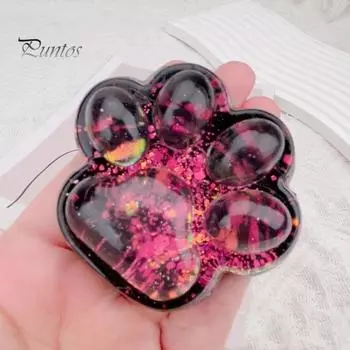 Блестящая черная кошачья лапка, игрушка для снятия стресса, кошачья лапка, сжимающая и щипковая, сенсорная игрушка для детей, подростков и взрослых, мягкая игрушка-антистресс из термопластичной резины, игрушка-коготь для животных чёрный