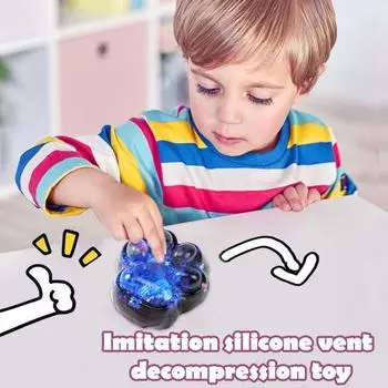 Блестящая черная кошачья лапка игрушка снятие стресса кошачья лапка сжимание щипок сенсорная светло-синий